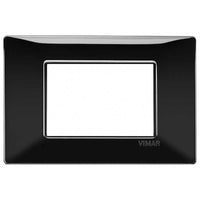 14653.05 Placca 3 Moduli Nero Plana