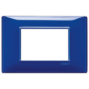 14653.50 Placca 3 Moduli Colore Reflex Zaffiro Plana