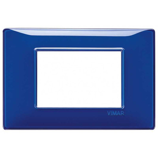 14653.50 Placca 3 Moduli Colore Reflex Zaffiro Plana