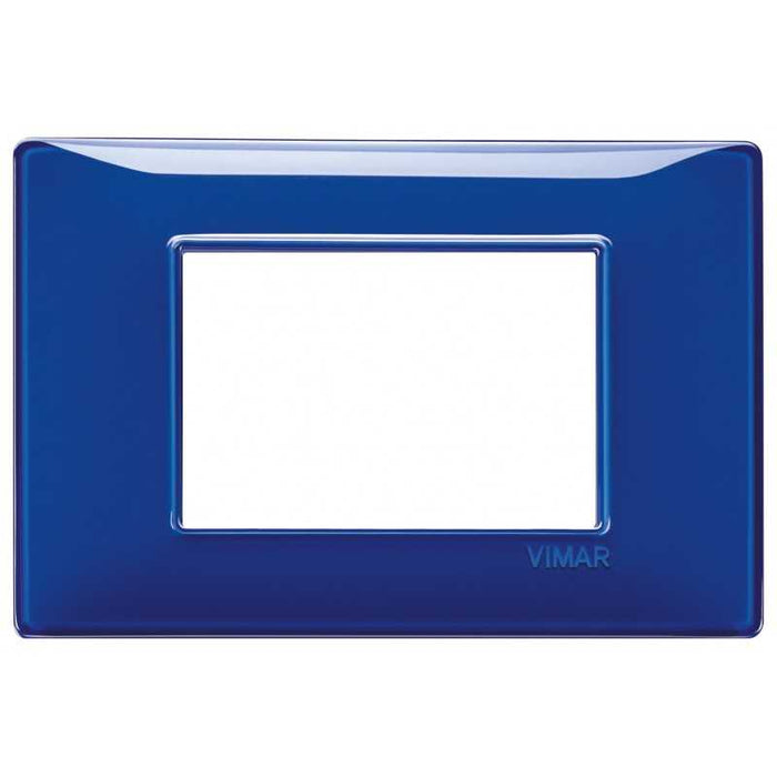 14653.50 Placca 3 Moduli Colore Reflex Zaffiro Plana