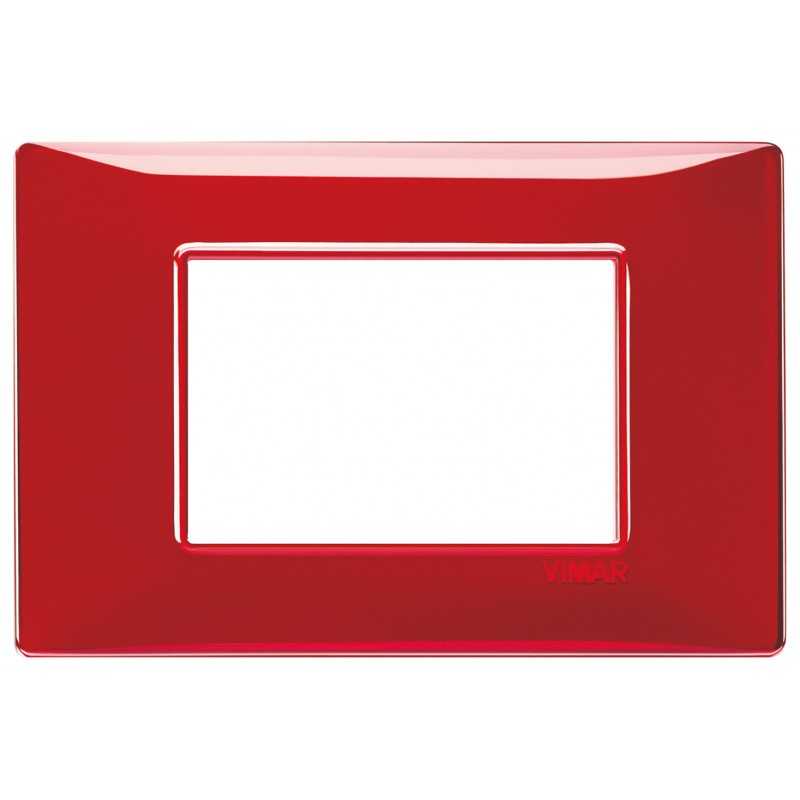 14653.51 Placca 3 Moduli Colore Reflex Rubino Plana