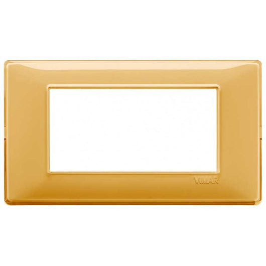 14654.43 Placca 4 Moduli Reflex Ambra Plana