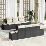 Set Divano da Giardino 7 pcs Nero e Crema polyrattan 3356570