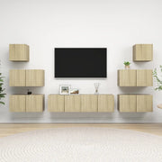 Set di Mobili Porta TV 8 pz-Credenza per TV Rovere Sonoma in Legno Multistrato
