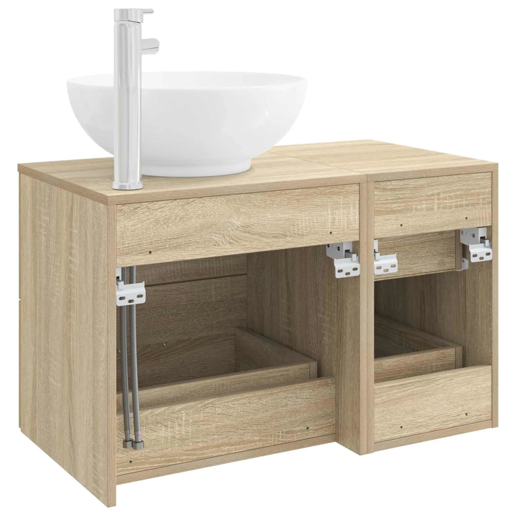 Set di mobili per il bagno 2 pz Rovere Sonoma 3403994