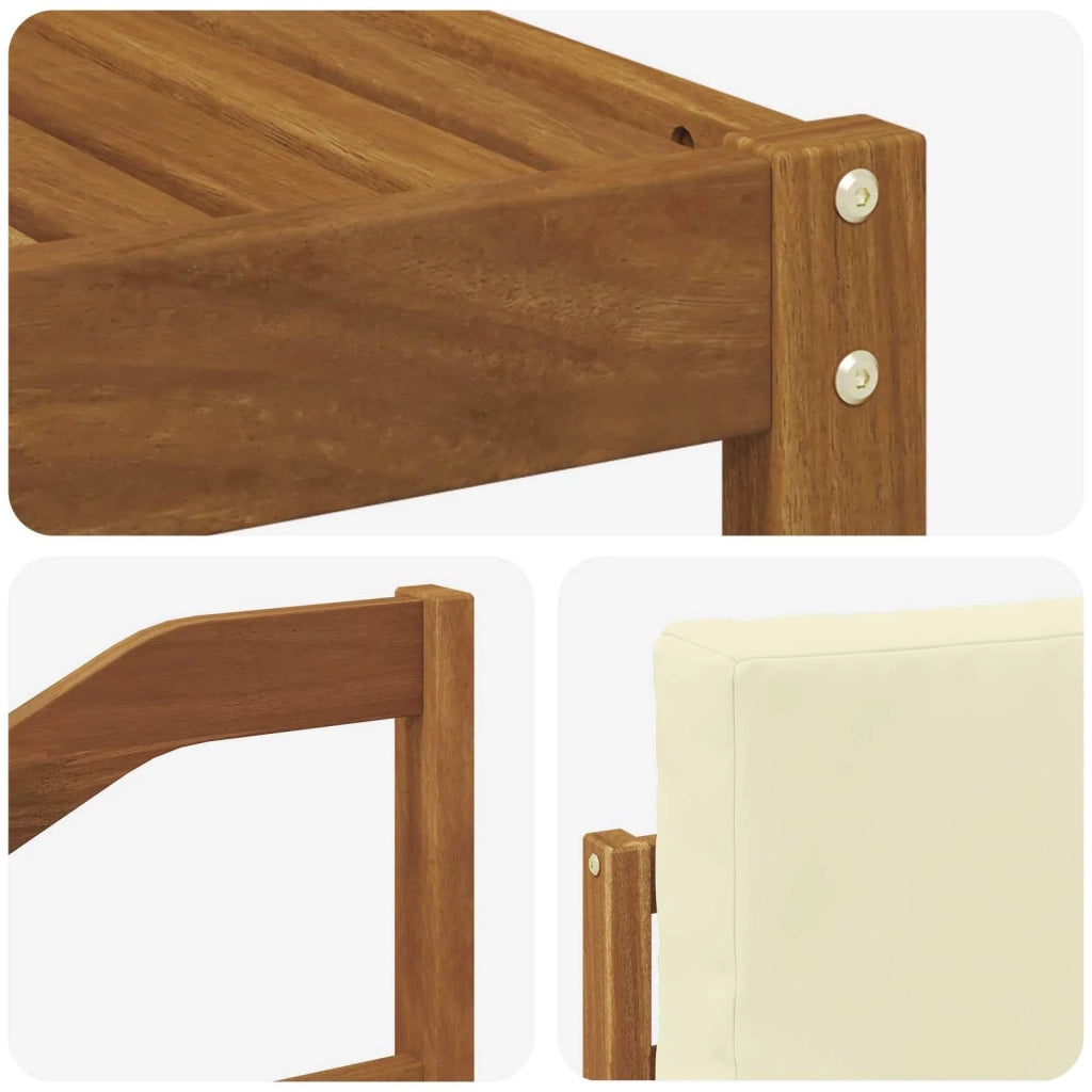 Set di divani da esterno con cuscino 5 pcs Naturale e Crema