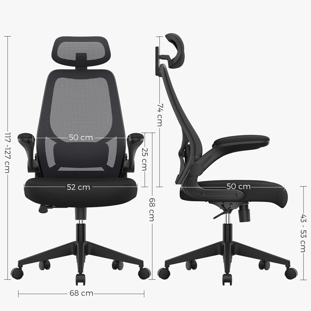 Sedia da ufficio seduta ergonomica girevole braccioli e poggiatesta regolabili tessuto traspirante altezza regolabile nero 12_0005874