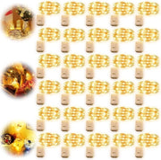 Lanterna a LED bianco caldo da batterie 30 pezzi - 2 metro x 20 LED - filo di luce impermeabile - lanterna da tavolo per festa Natale Halloween - decorazione di matrimonio.
