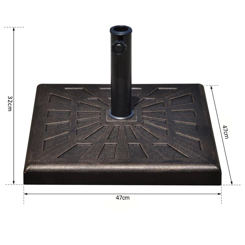 BASE PER OMBRELLONE QUADRATA DA 16,8 KG IN COLORE BRONZO