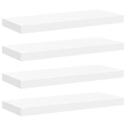 4 pz Scaffali a Parete | Ripiano a parete | Mensole a Parete Bianchi 60x23,5x3,8 cm in MDF