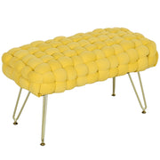 Pouf Piede Letto Imbottito Velluto Giallo ¨C zephmum ¨C Con Seduta