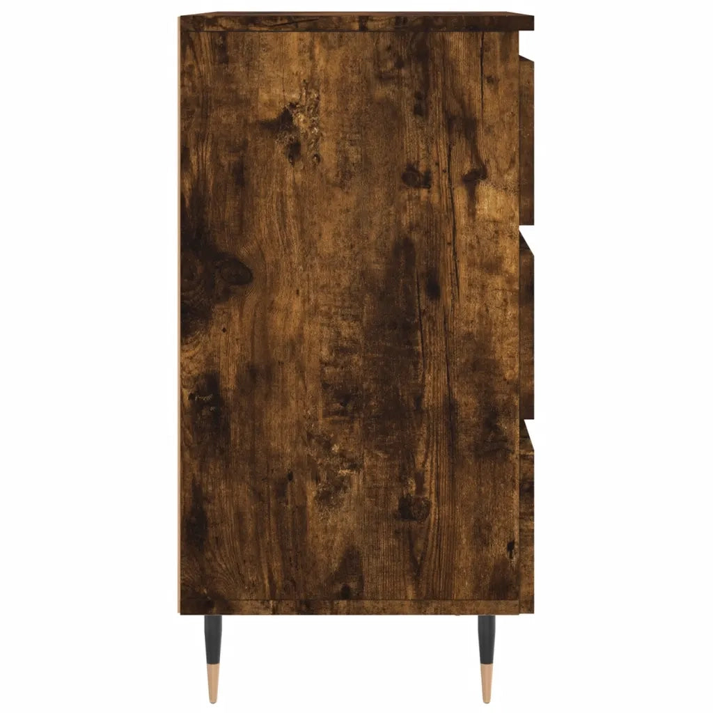 Set di 2 Comodini | Armadio da Notte | Mobiletto da notte Rovere Fumo 40x35x69 cm in Legno Multistrato