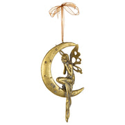 Figura decorativa in resina dorata 12x9x33h