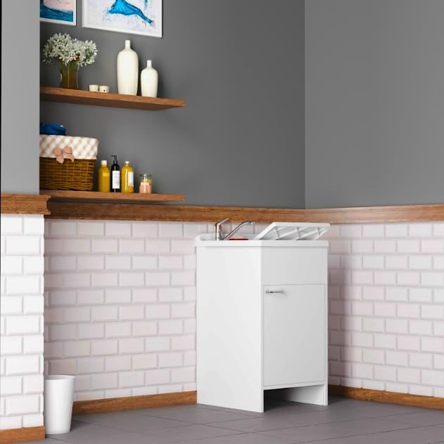 Lavatoio in kit junior per esterni 45x50, a una anta, bianco 9006k