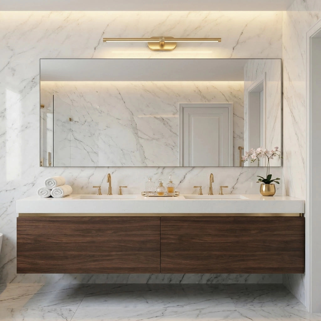 Applique Da Bagno Led APP1893-1W 60 Cm Brush Gold