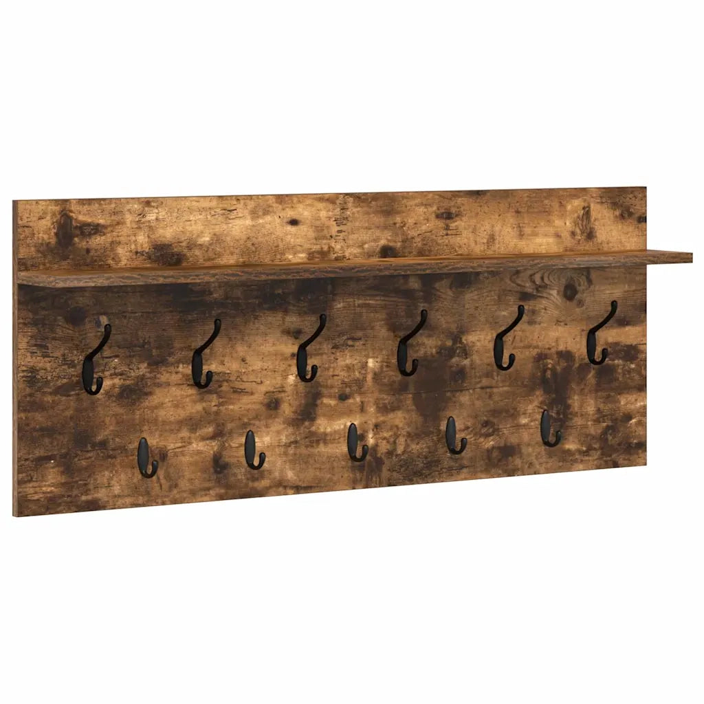 vidaXL Appendiabiti a muro Rovere fumo Legno multistrato