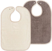 Slabbetto Bambino Extra Grande 2 Pezzi - Chiusura a Punti - Beige/Bruno