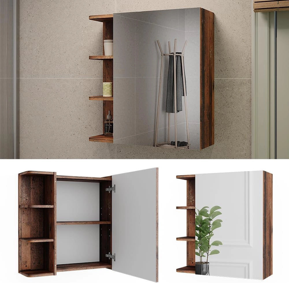 Mobile da bagno a specchio Fynn, Oldstyle, 62 x 64 cm