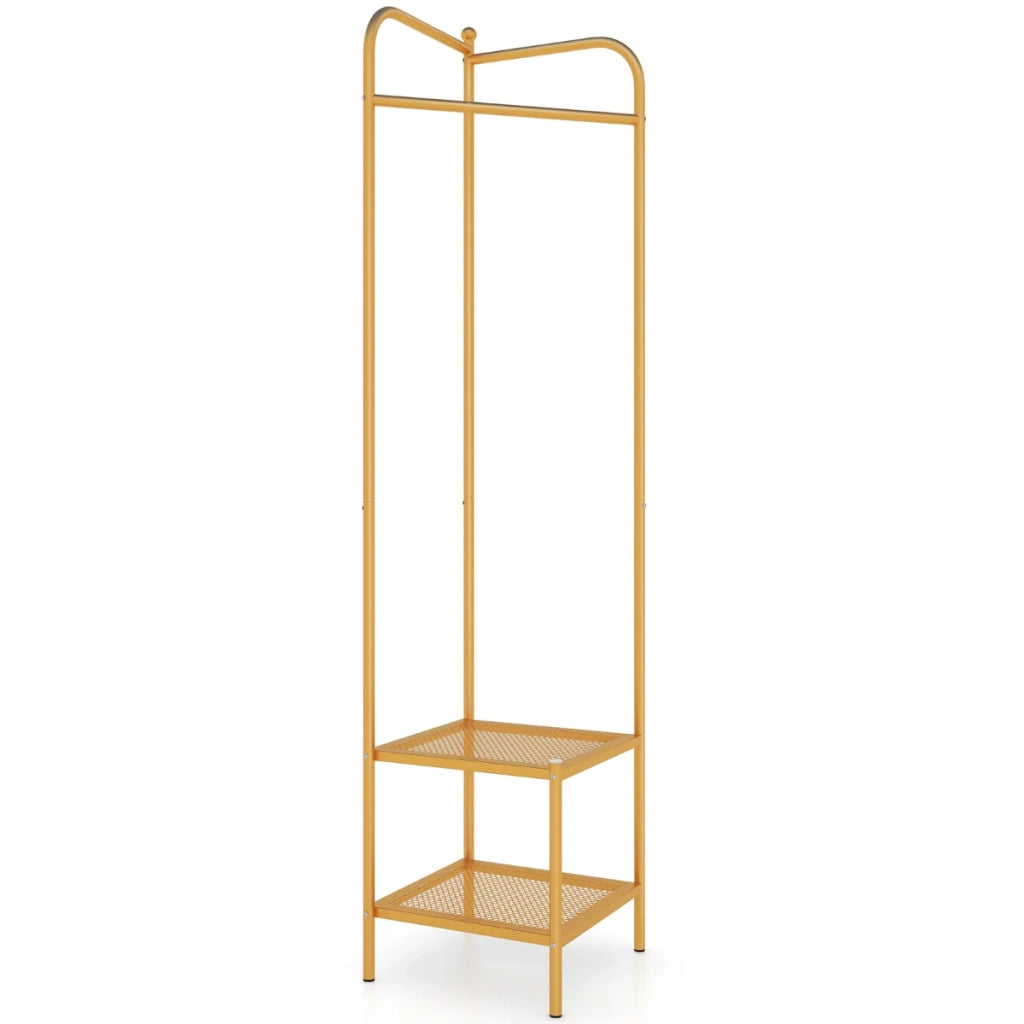 Appendiabiti autoportante 42,5 x 42,5 x 193,5 cm stabilità rinforzata porta scarpe design oro 20_0017143