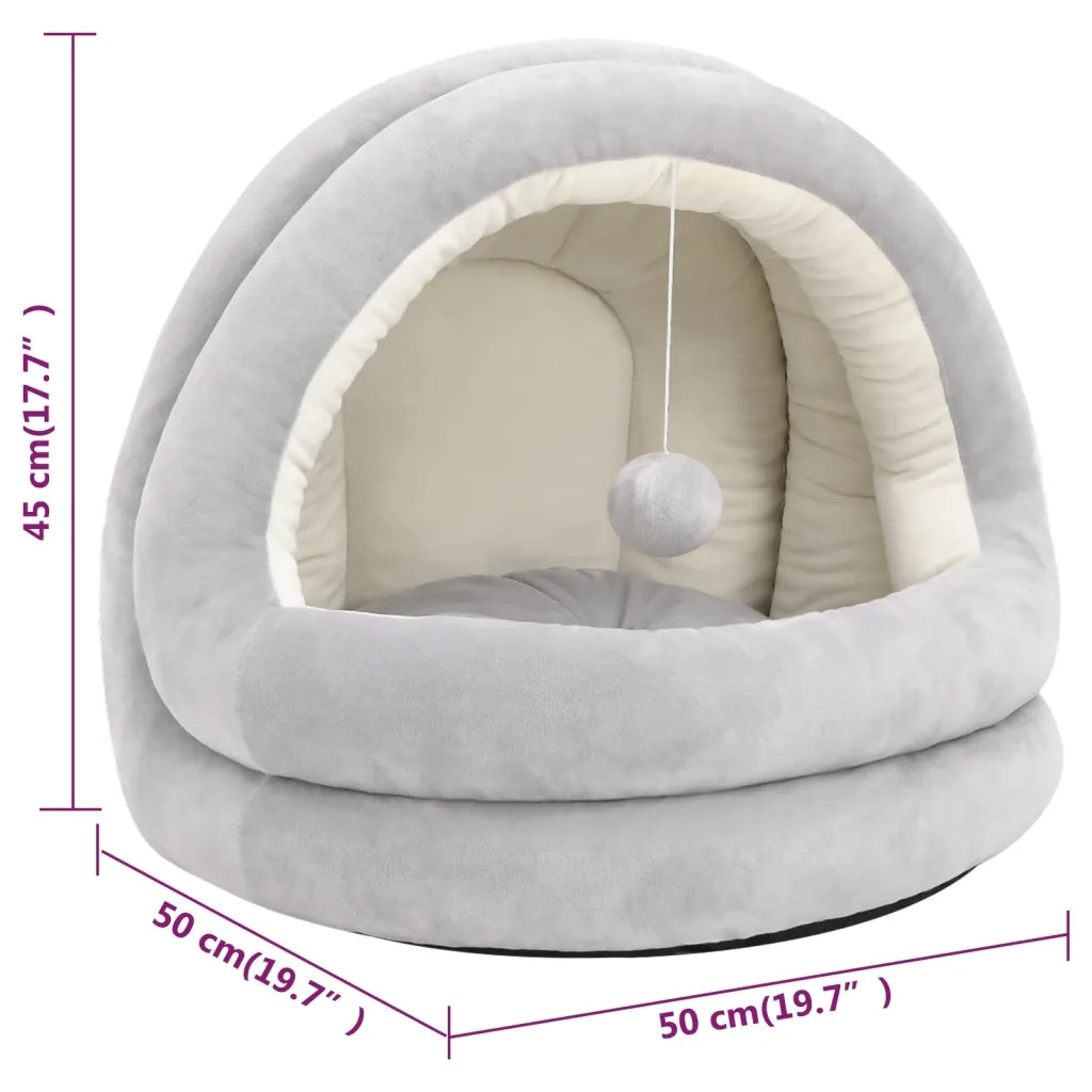 Letto per Gatti 50x50x45 cm Grigio e Crema CFW3350406