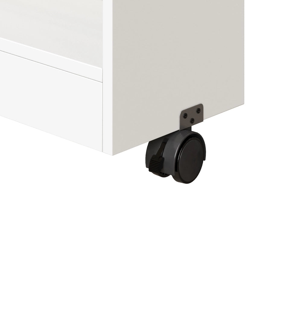 Tavolo bar estensibile mobile con LED e USB 135-205x39x100 cm in MDF bianco