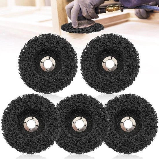 Dischi abrasivi a 125 mm, set da 5, per rimozione della ruggine con abrasivo a forma di croce.