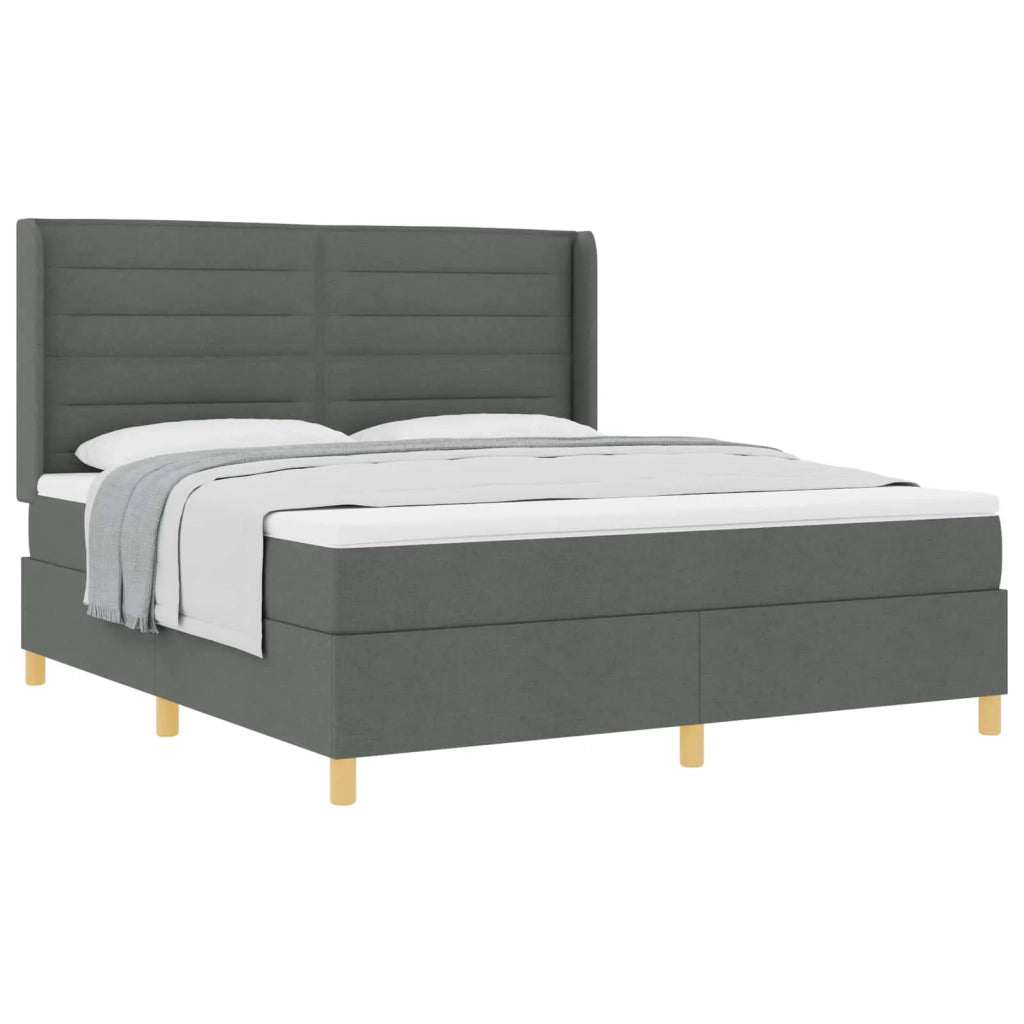 Letto a molle con materasso Grigio scuro 180 x 200 cm Tessuto 3341785