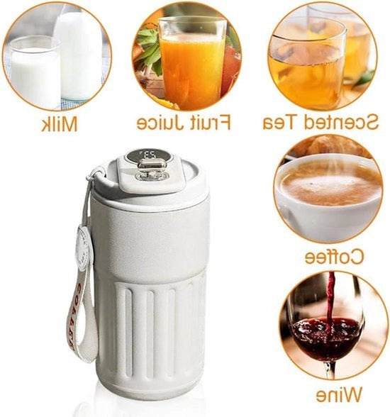 Bicchieri di caffè intelligenti a LED con fondo in acciaio inossidabile impermeabili - bevande calde bevande fredde - temperatura ideale - ufficio all'aperto viaggi