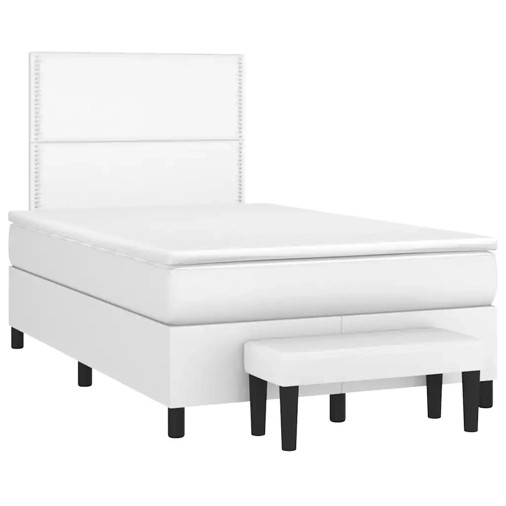 Giroletto a Molle con Materasso Bianco 120x190 cm in Similpelle 3270446