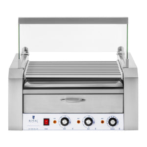 Griglia per salsicce 9 rulli cassetto scaldavivande 2200 watt acciaio inox 14_0001921