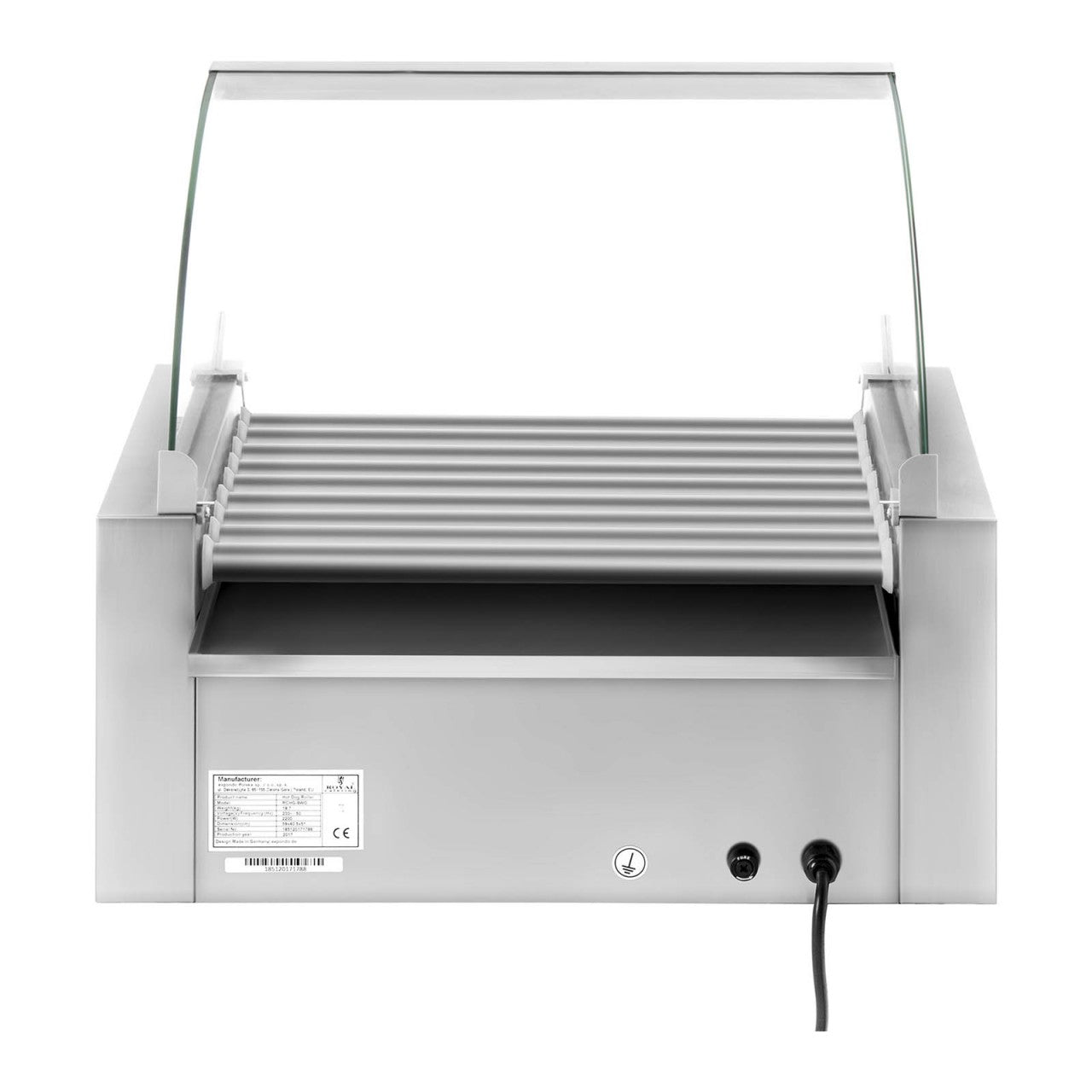 Griglia per salsicce 9 rulli cassetto scaldavivande 2200 watt acciaio inox 14_0001921