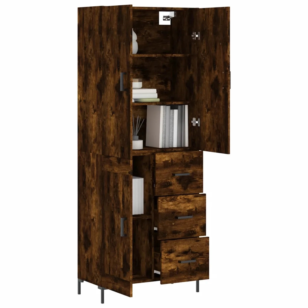 Credenza Rovere Fumo  69,5x34x180 cm in Legno Multistrato 3196016