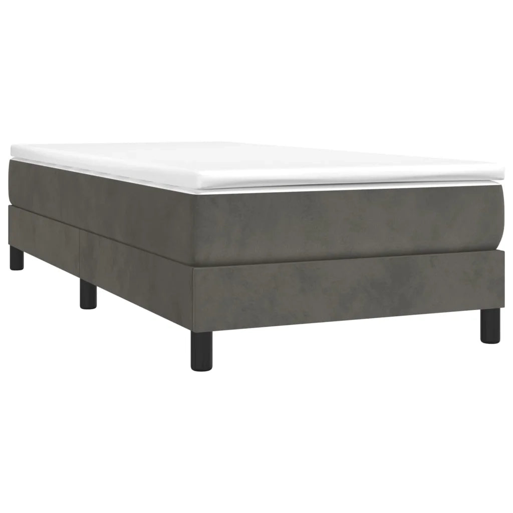 Struttura Letto a Rete a Molle-Giroletto Grigio Scuro 90x190 cm Velluto 396849