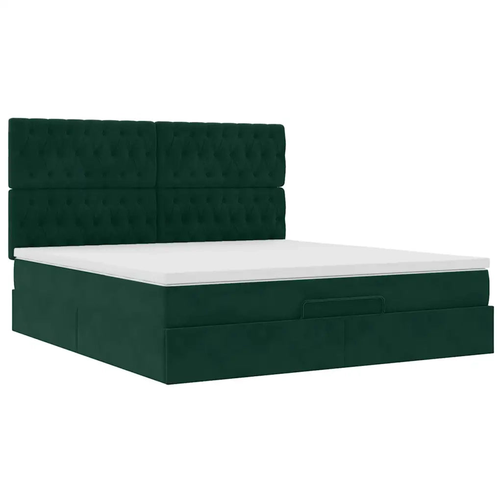 Struttura Letto Pouf con Materassi 160x200 cm Velluto 3313556
