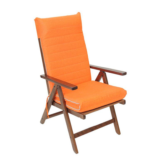 SDRAIO ALLEGRA NOCE IN FAGGIO MASSELLO TESSUTO COLORE ARANCIONE CON IMBOTTITURA E SCHIENALE REGOLABILE IN 7 POSIZIONI