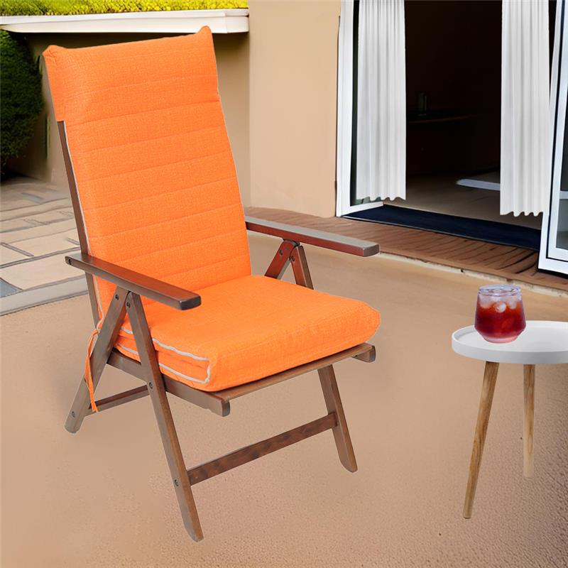 SDRAIO ALLEGRA NOCE IN FAGGIO MASSELLO TESSUTO COLORE ARANCIONE CON IMBOTTITURA E SCHIENALE REGOLABILE IN 7 POSIZIONI