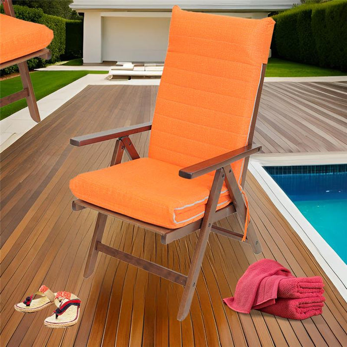 SDRAIO ALLEGRA NOCE IN FAGGIO MASSELLO TESSUTO COLORE ARANCIONE CON IMBOTTITURA E SCHIENALE REGOLABILE IN 7 POSIZIONI