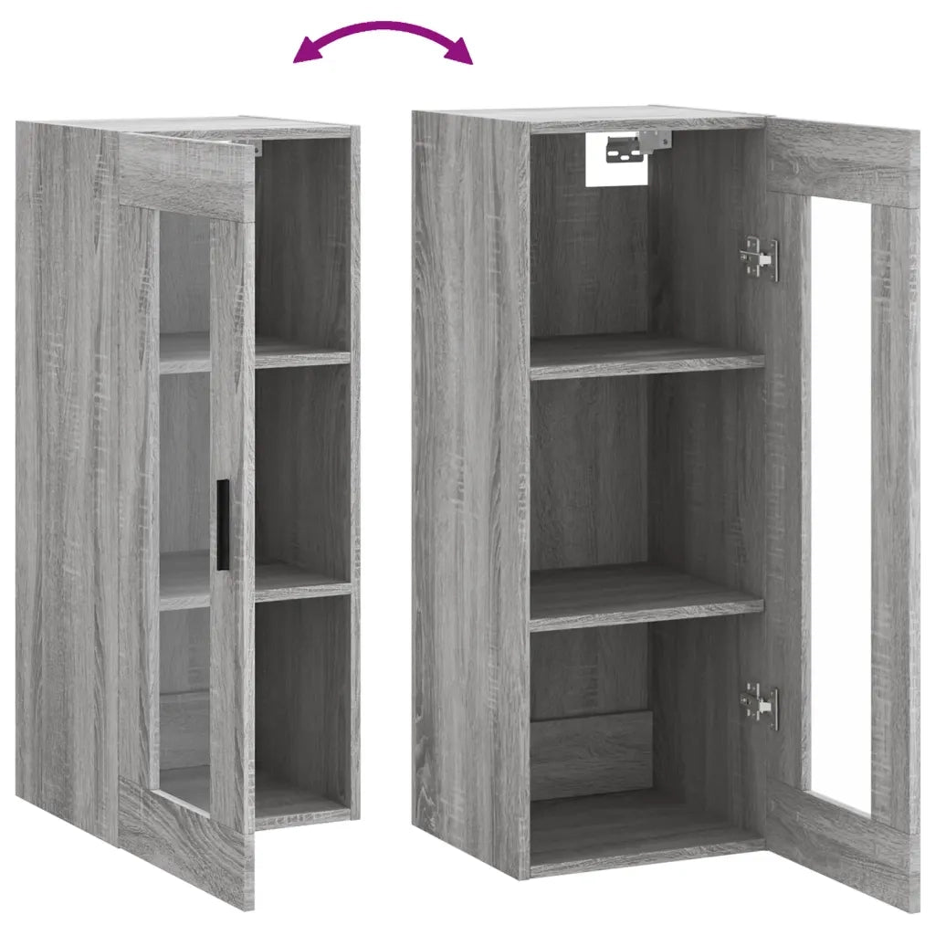 Armadietto a Muro | Mobile a Parete Grigio Sonoma 34,5x34x90 cm