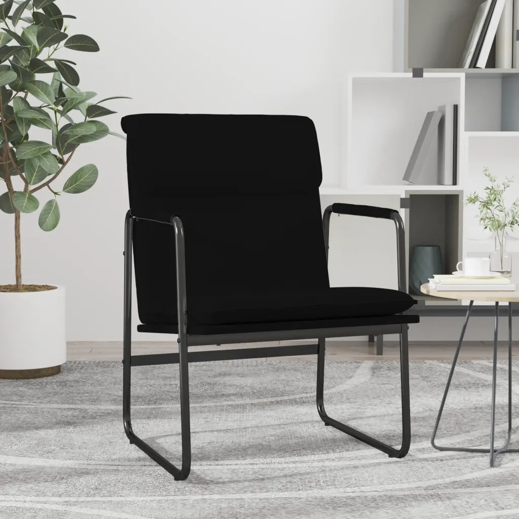 Sedia Lounge Nera 55x64x80 cm in Similpelle cod mxl 14511