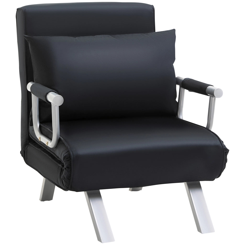 DIVANO LETTO Reclinabile 65x69x80 cm Poliestere Nero