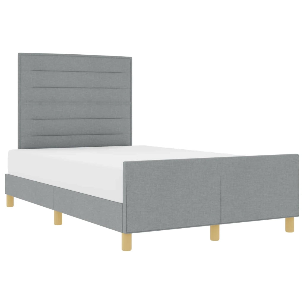 Struttura del letto Grigio chiaro 140 x 200 cm Tessuto