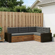 Set di divani da esterno 4 pz Naturale e Antracite Poliestere 3383305