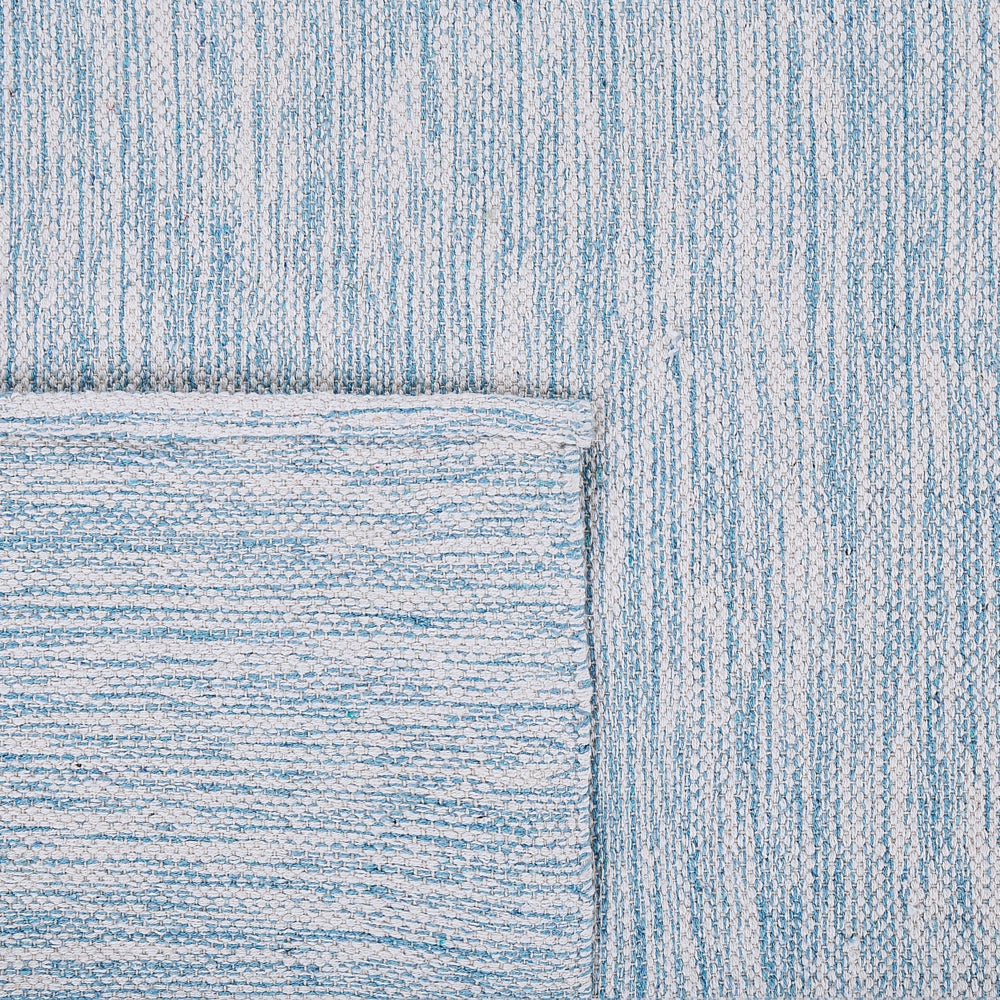 Tappeto Blu Cotone 80 x 150 cm Rettangolare Intrecciato a Mano Moderno Minimalista