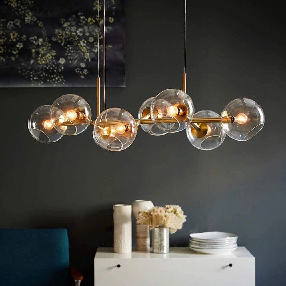 Lampada a sospensione ZMH a LED con globo in vetro lampada a sospensione per soggiorno camera da letto interni