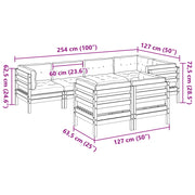 Set Divani Giardino 7 pz Cuscini Legno Massello Abete Douglas