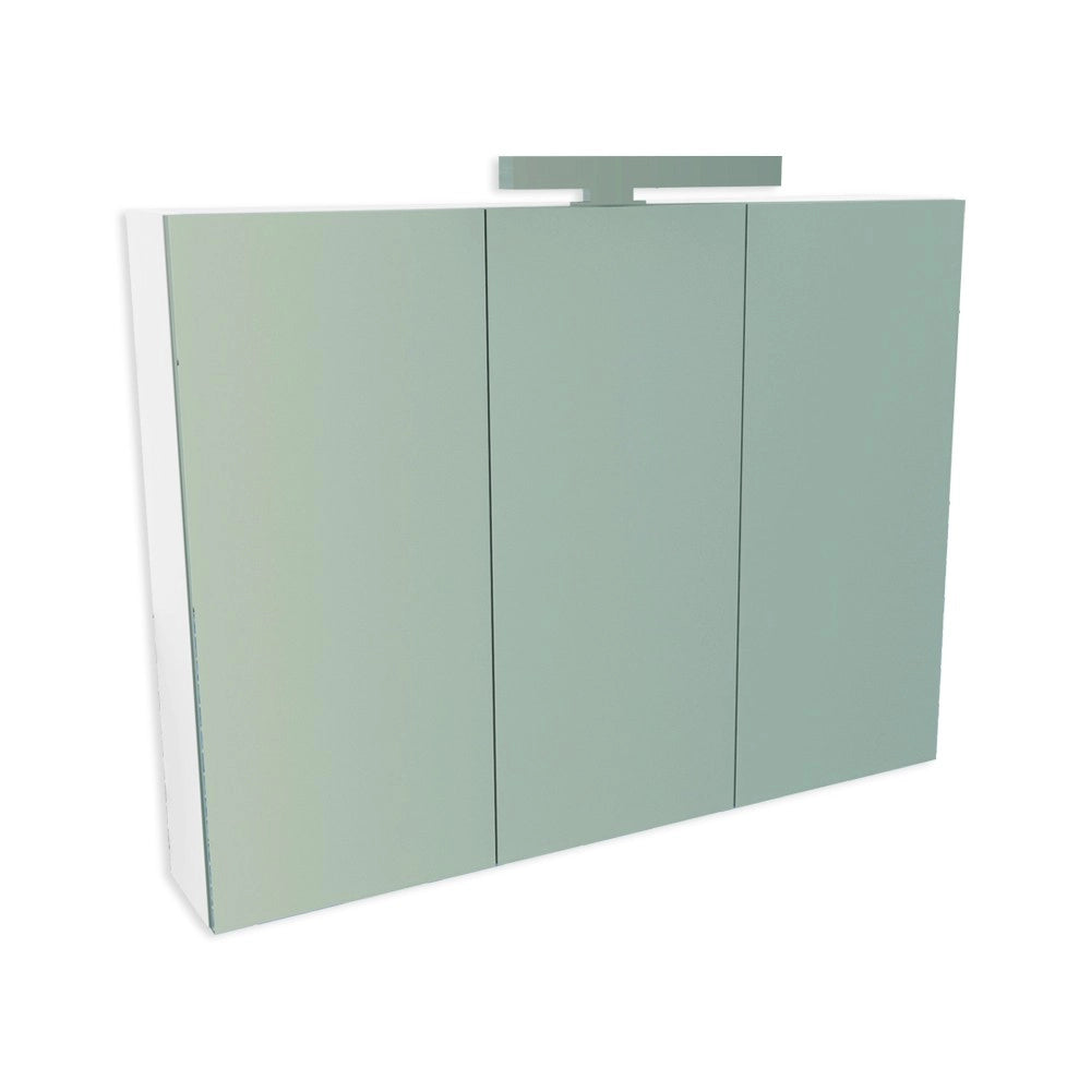 Specchiera bagno Favignana 90x68 cm con 3 ante a specchio contenitore e struttura bianca