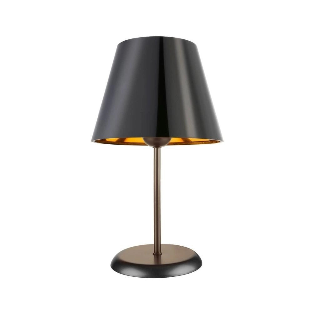 Lampada da tavolo in metallo e paralume nero Verda ASZ1212