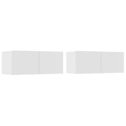 Mobile TV multimediale mensola TV credenza mobile TV sala da pranzo soggiorno camera da letto 2 pezzi 80 x 30 x 30 cm legno ingegnerizzato bianco 02_0028559