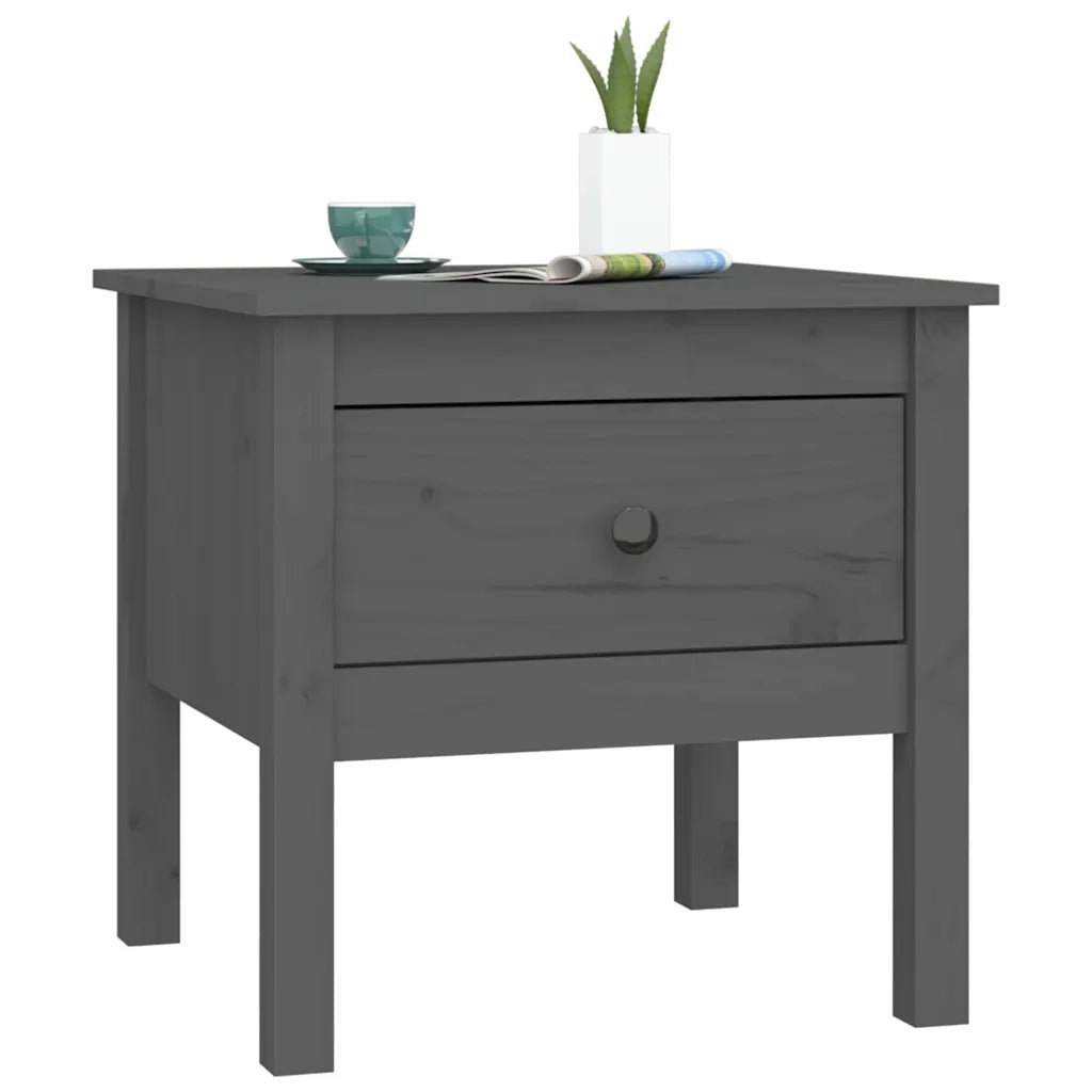 Tavolini 2 pz Grigi 50x50x49 cm Legno Massello di Pino 813799