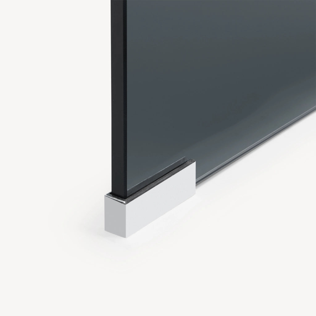 Tavolino da Caffè Väsas in Vetro 90 x 45 x 35 cm - Grigio [en.casa]